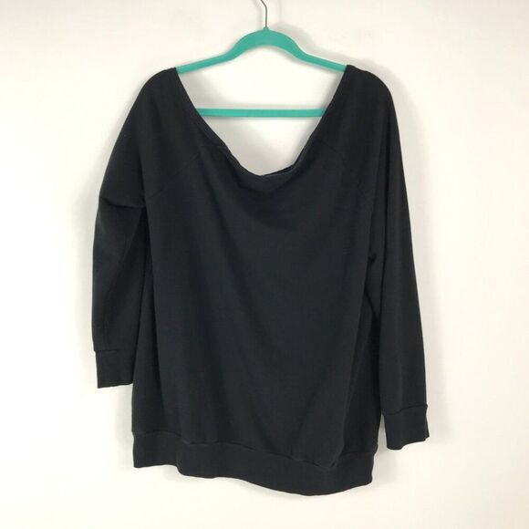 Torrid Off Shoulder Sweatshirt Women's Plus Size 2/2X Cozy Fleece Skull Black - Picture 4 of 10